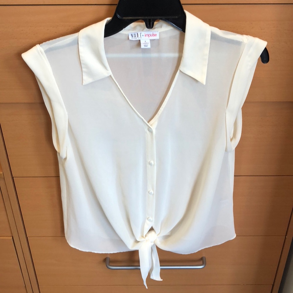Sheer tie-up blouse